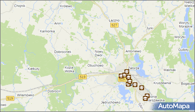 mapa Szymanowo gmina Morąg, Szymanowo gmina Morąg na mapie Targeo