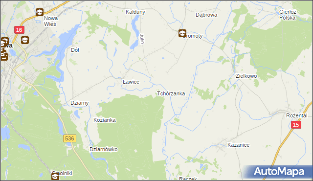 mapa Tchórzanka, Tchórzanka na mapie Targeo