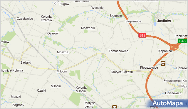 mapa Tomaszowice-Kolonia, Tomaszowice-Kolonia na mapie Targeo