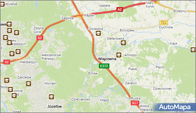 mapa Wiązowna, Wiązowna na mapie Targeo