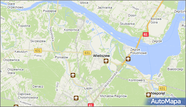 mapa Wieliszew, Wieliszew na mapie Targeo