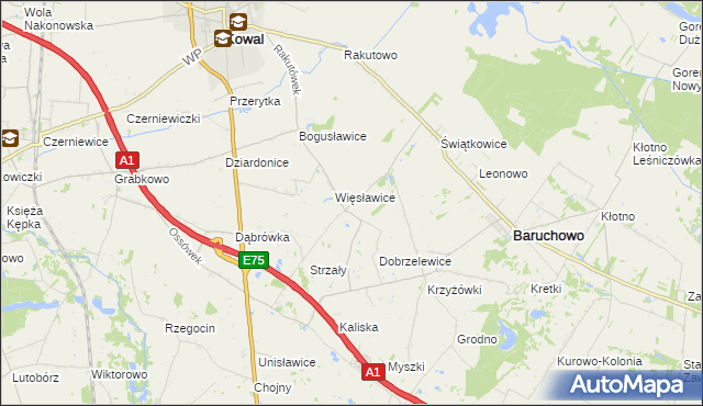 mapa Więsławice-Parcele, Więsławice-Parcele na mapie Targeo