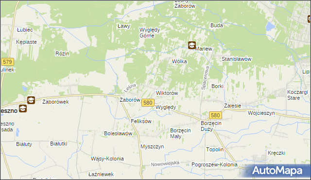 mapa Wiktorów gmina Leszno, Wiktorów gmina Leszno na mapie Targeo