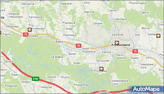 mapa Wola Filipowska, Wola Filipowska na mapie Targeo