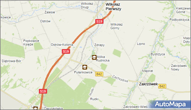 mapa Wólka Rudnicka, Wólka Rudnicka na mapie Targeo