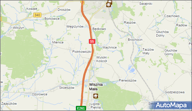 mapa Wysoki Kościół, Wysoki Kościół na mapie Targeo