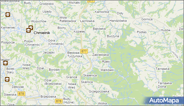 mapa Zabratówka, Zabratówka na mapie Targeo