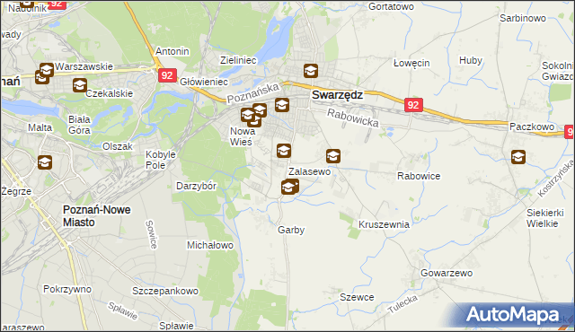 mapa Zalasewo, Zalasewo na mapie Targeo