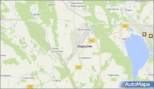 mapa Zbąszynek, Zbąszynek na mapie Targeo