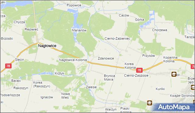 mapa Zdanowice, Zdanowice na mapie Targeo