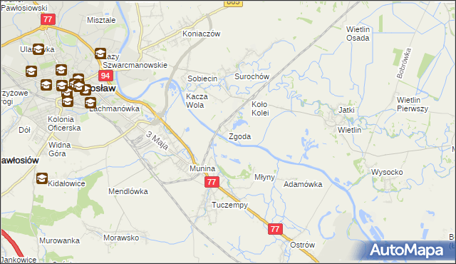 mapa Zgoda gmina Jarosław, Zgoda gmina Jarosław na mapie Targeo