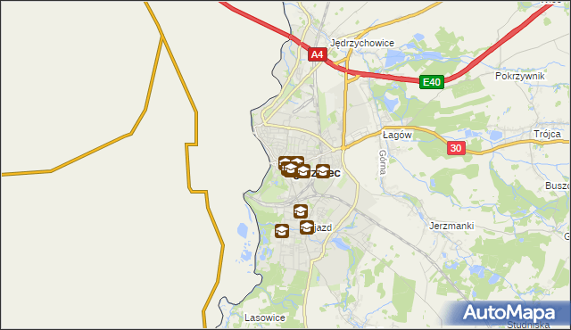 mapa Zgorzelec, Zgorzelec na mapie Targeo