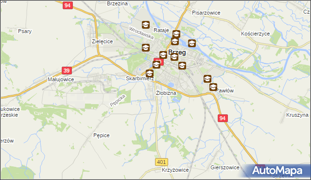 mapa Żłobizna, Żłobizna na mapie Targeo