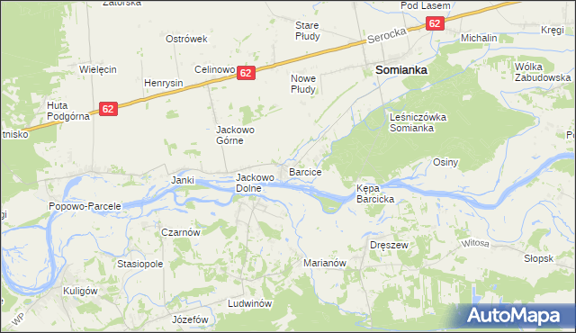 mapa Barcice gmina Somianka, Barcice gmina Somianka na mapie Targeo
