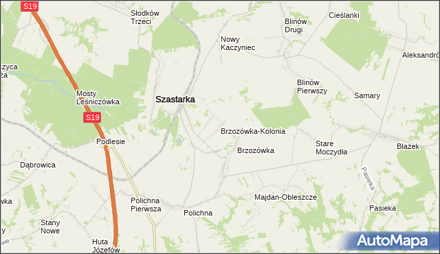 mapa Brzozówka-Kolonia, Brzozówka-Kolonia na mapie Targeo