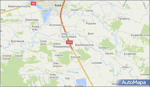 mapa Bykowszczyzna, Bykowszczyzna na mapie Targeo