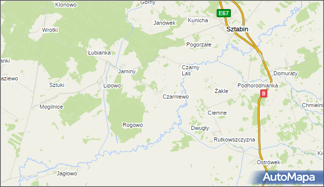 mapa Czarniewo, Czarniewo na mapie Targeo