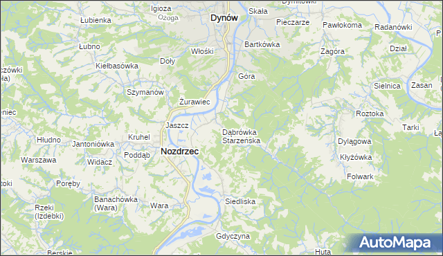 mapa Dąbrówka Starzeńska, Dąbrówka Starzeńska na mapie Targeo