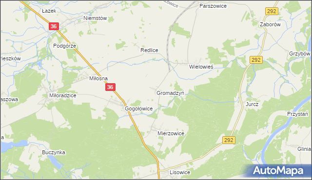 mapa Gromadzyń, Gromadzyń na mapie Targeo