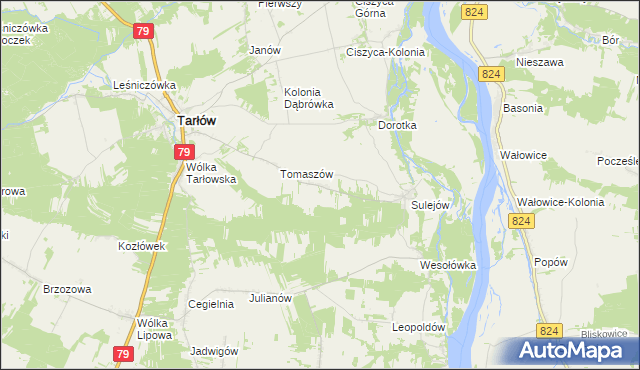 mapa Hermanów gmina Tarłów, Hermanów gmina Tarłów na mapie Targeo