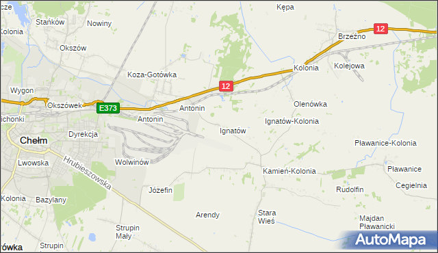 mapa Ignatów gmina Kamień, Ignatów gmina Kamień na mapie Targeo