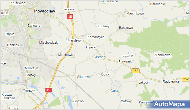 mapa Jaronty, Jaronty na mapie Targeo