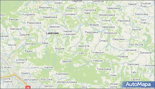 mapa Jaworzna, Jaworzna na mapie Targeo