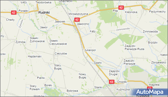 mapa Julianpol, Julianpol na mapie Targeo