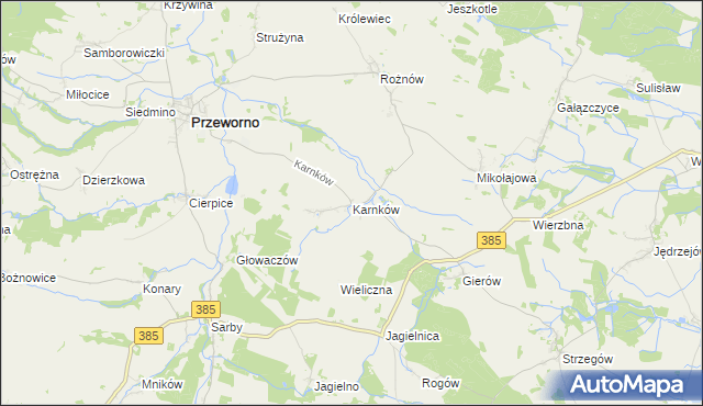 mapa Karnków gmina Przeworno, Karnków gmina Przeworno na mapie Targeo