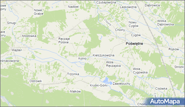 mapa Kielczykowizna, Kielczykowizna na mapie Targeo