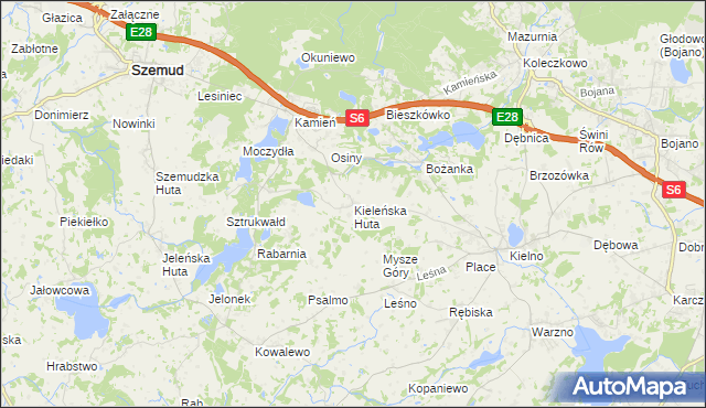 mapa Kieleńska Huta, Kieleńska Huta na mapie Targeo