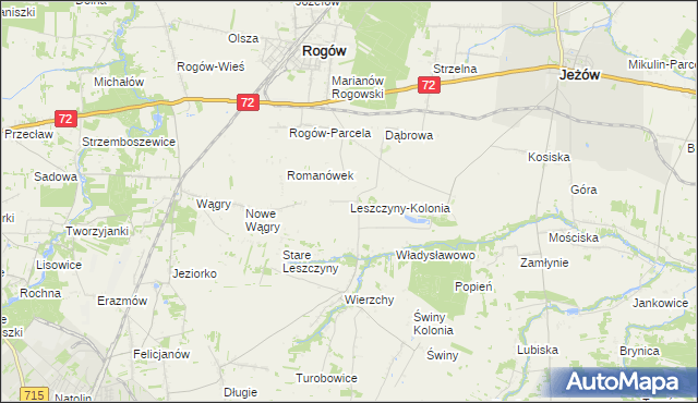 mapa Leszczyny-Kolonia, Leszczyny-Kolonia na mapie Targeo