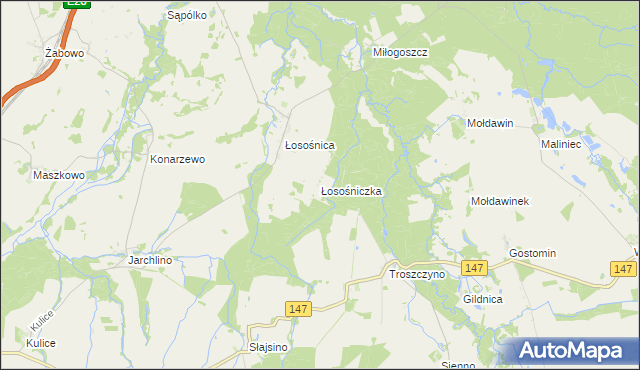 mapa Łosośniczka, Łosośniczka na mapie Targeo