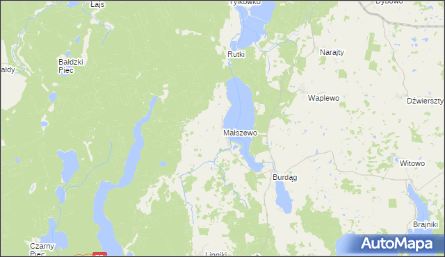 mapa Małszewo, Małszewo na mapie Targeo