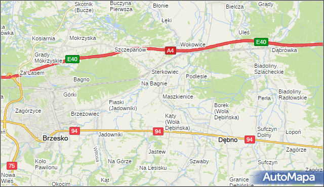 mapa Maszkienice, Maszkienice na mapie Targeo