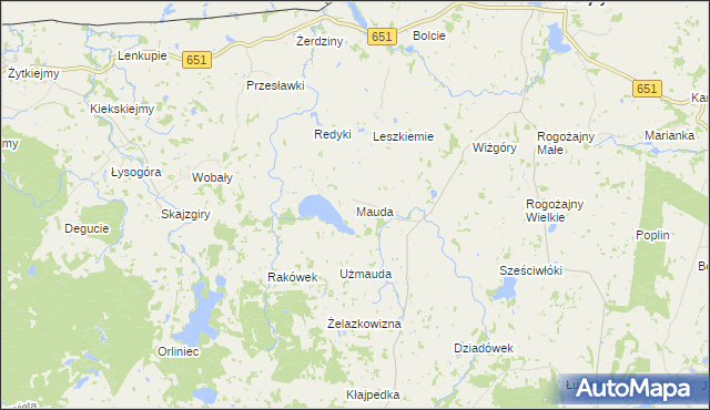 mapa Mauda, Mauda na mapie Targeo