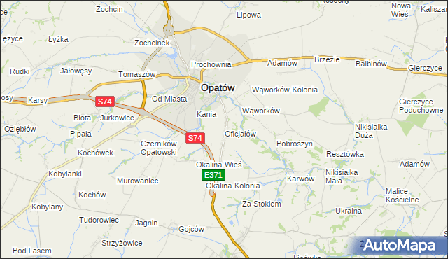 mapa Oficjałów, Oficjałów na mapie Targeo