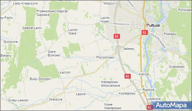mapa Płocochowo, Płocochowo na mapie Targeo