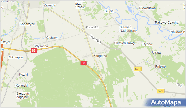 mapa Podgórze gmina Łomża, Podgórze gmina Łomża na mapie Targeo