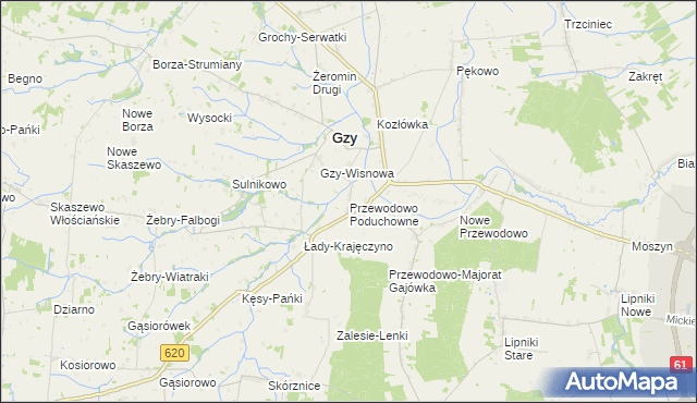 mapa Przewodowo Poduchowne, Przewodowo Poduchowne na mapie Targeo