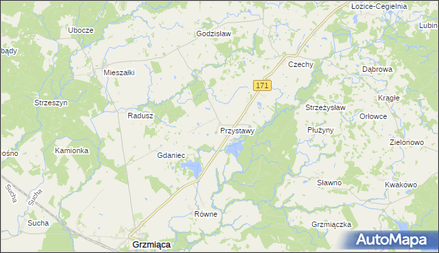 mapa Przystawy gmina Grzmiąca, Przystawy gmina Grzmiąca na mapie Targeo