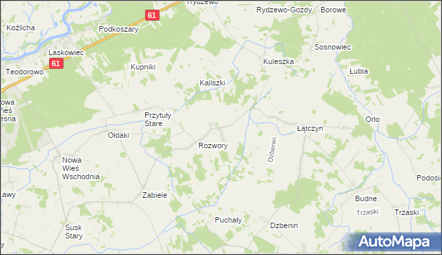 mapa Przytuły Nowe, Przytuły Nowe na mapie Targeo