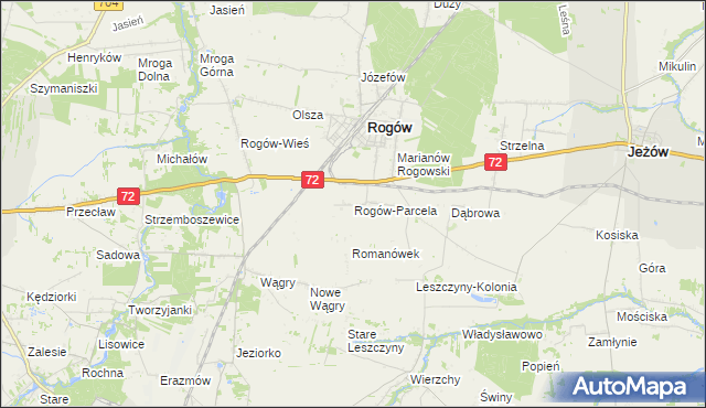 mapa Rogów-Parcela, Rogów-Parcela na mapie Targeo