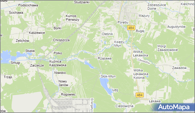 mapa Rząsawa, Rząsawa na mapie Targeo