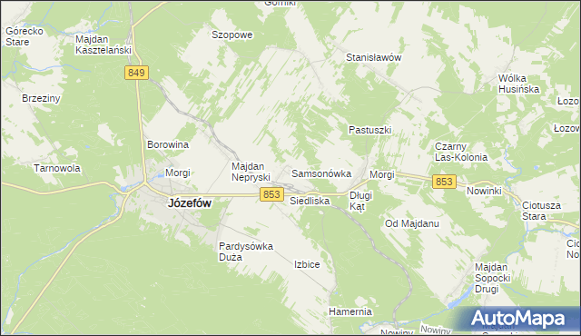 mapa Samsonówka, Samsonówka na mapie Targeo