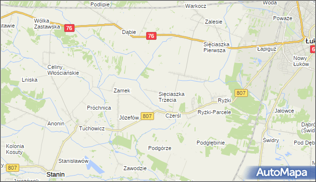 mapa Sięciaszka Trzecia, Sięciaszka Trzecia na mapie Targeo