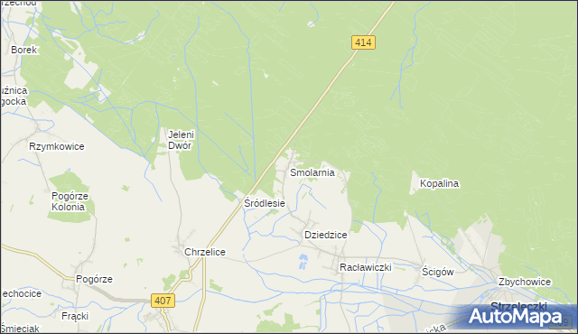 mapa Smolarnia gmina Strzeleczki, Smolarnia gmina Strzeleczki na mapie Targeo