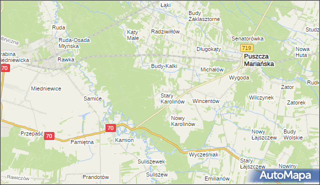 mapa Stary Karolinów, Stary Karolinów na mapie Targeo