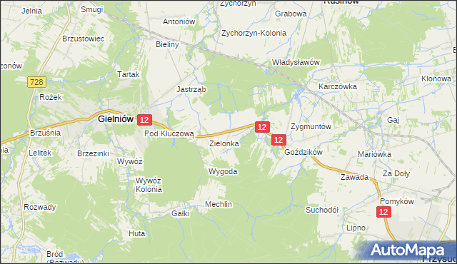 mapa Stoczki gmina Gielniów, Stoczki gmina Gielniów na mapie Targeo