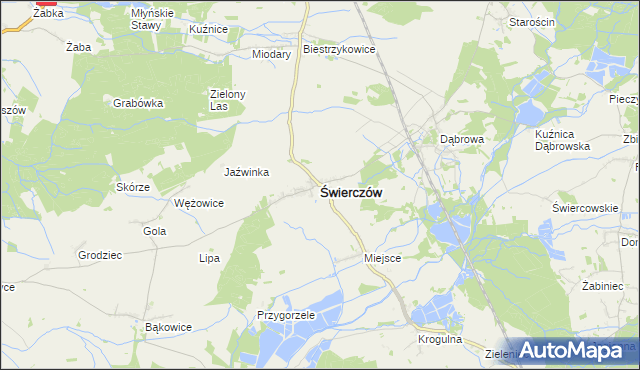 mapa Świerczów powiat namysłowski, Świerczów powiat namysłowski na mapie Targeo